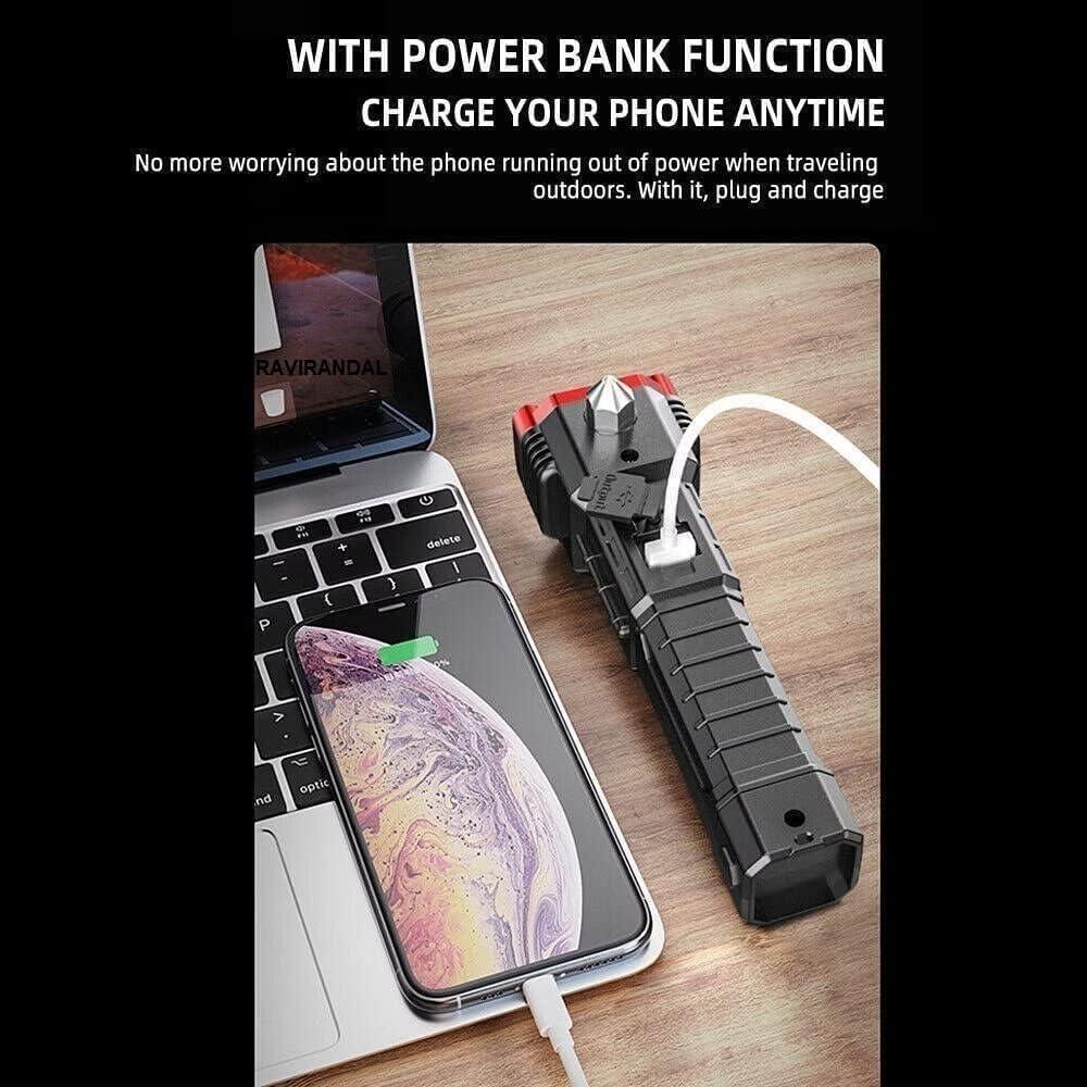 8 in 1 Portable Rechargeable Torch LED Flashlight 18052