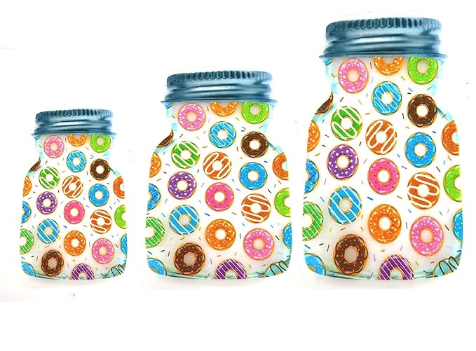 Jar Bottle Bags, Food Storage Bags Snack Sandwich Zip Bags Reusable Airtight Saddle Storage Bags Leakproof Food Saver Bags for Travel Camp Picnic, Multidesigned (3 Pcs) 19357