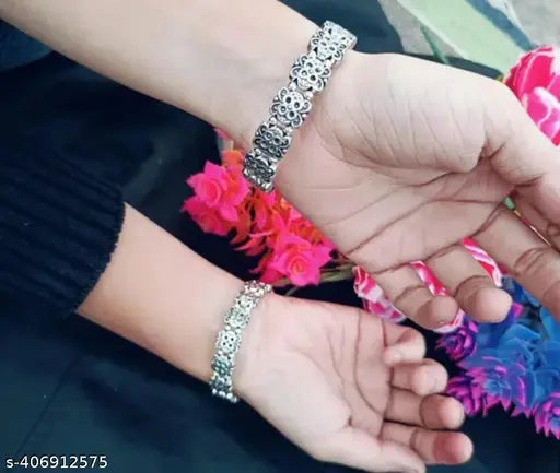 Silver Sterling Silver Kada  (Pack of 2) 13069