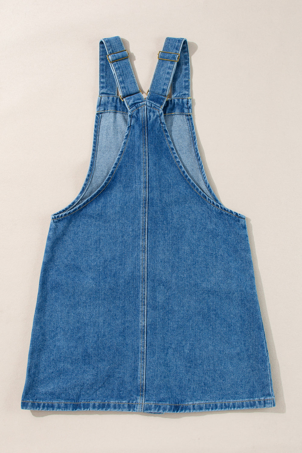 Dusk Blue Wide Strap Button Front Pocketed Denim Mini Dress Dear-Lover Dropshipping