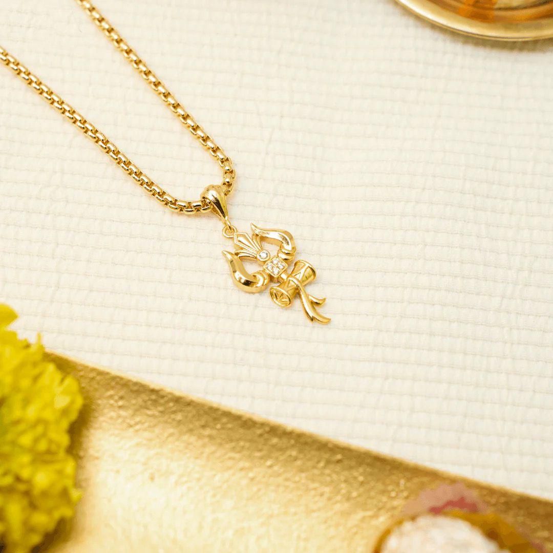 Trishul Pendant With Chain k72d12-5v