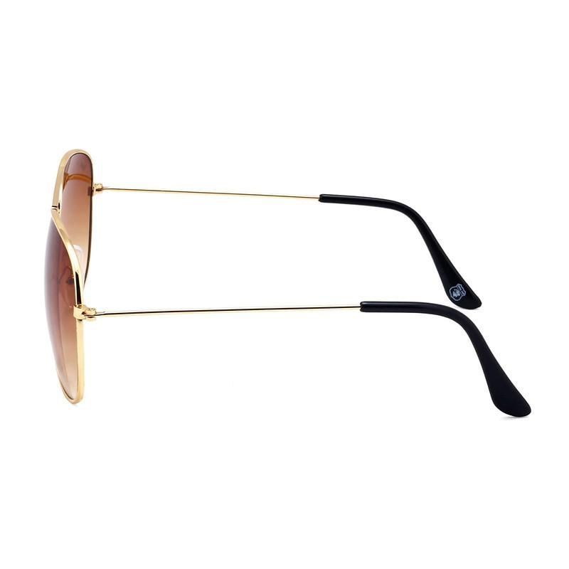 Unisex Brown Golden Aviator Sunglass k72d12-5v