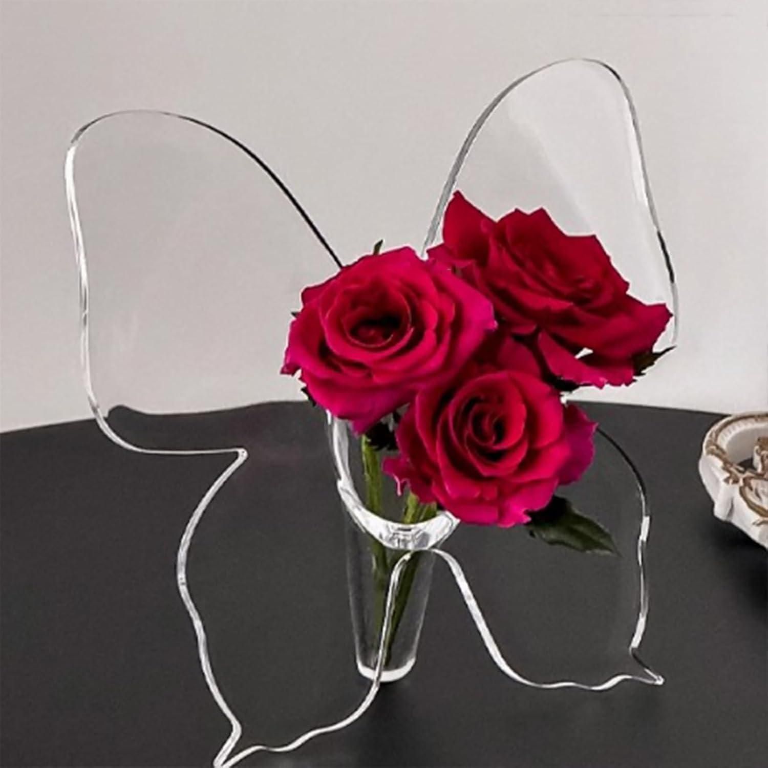 Clear Butterfly Frame Vase, Art Flower Holder k72d12-5v