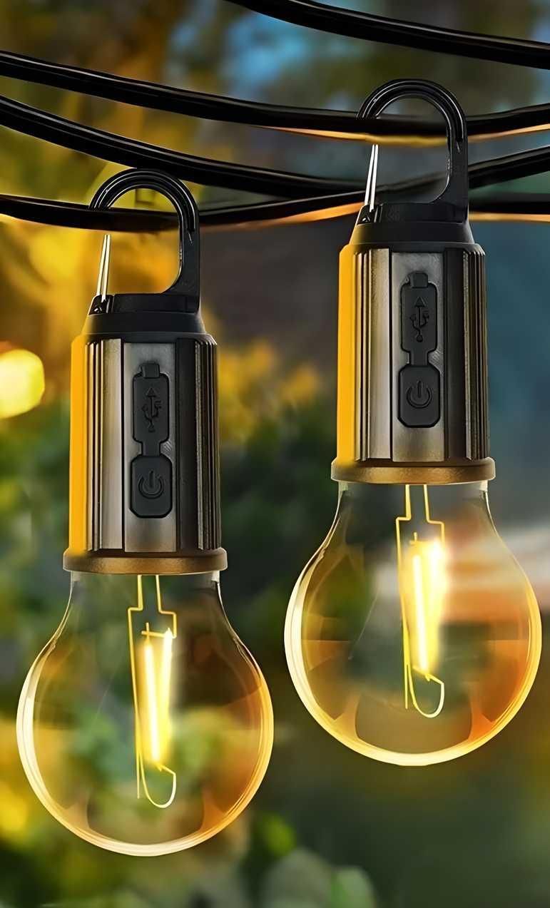 Decorative Hanging Bulb with 3 Modes Tent Lamp for Camping Pac of 2 k72d12-5v