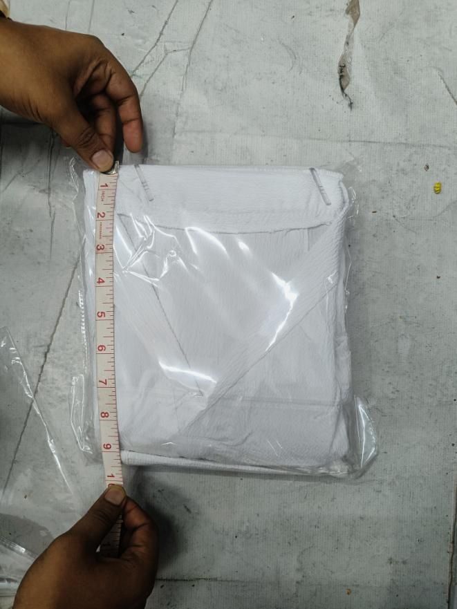 Men's Crinkled Co-Ord Set White k72d12-5v