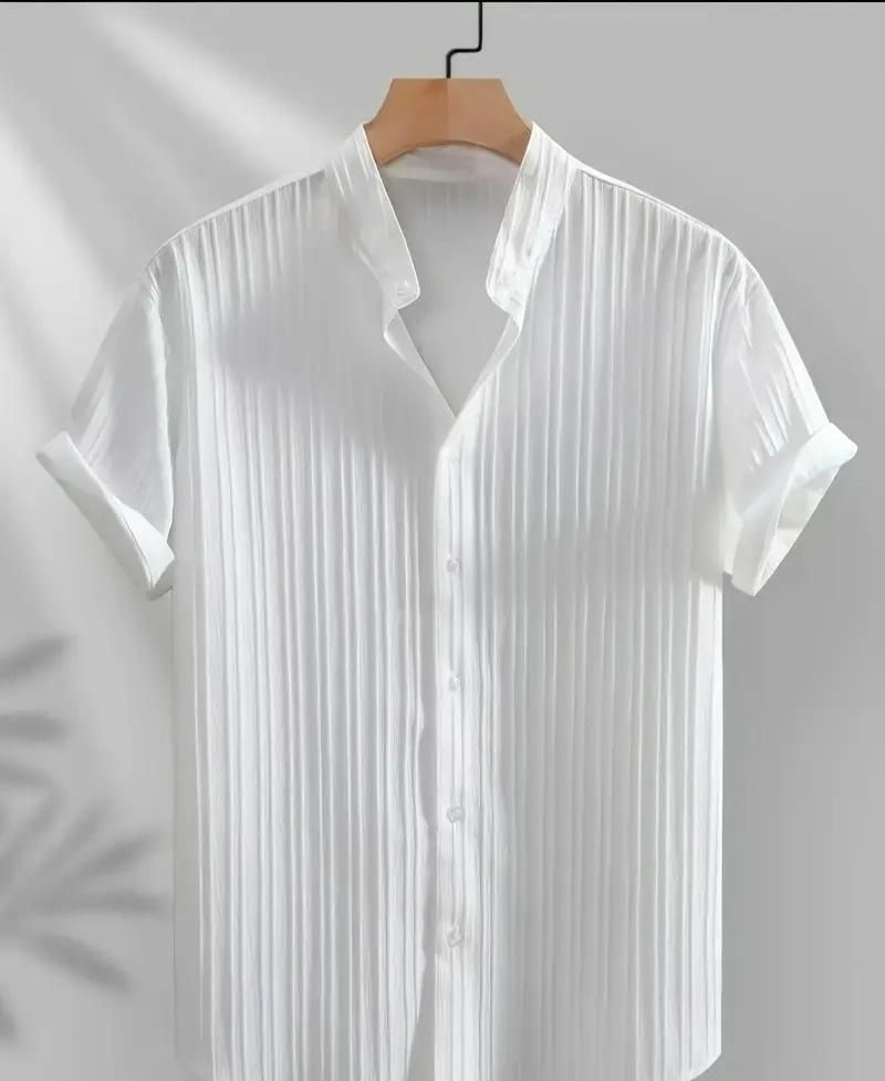Men's Solid Retro Short Sleeves Button-Up Shirt Pack of 3 k72d12-5v