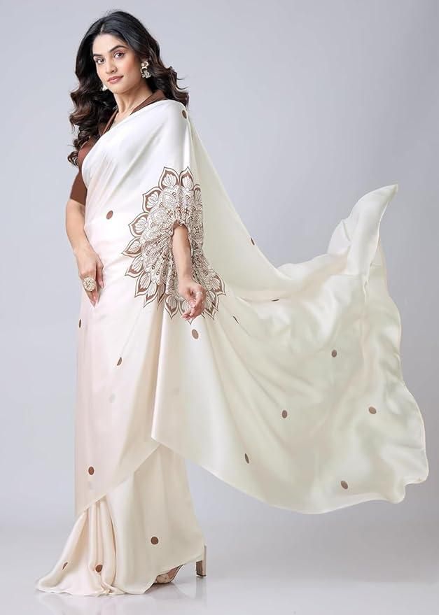 Satin Silk Printed Kaftan Saree With Unstitched Blouse k72d12-5v