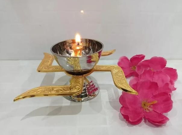 Brass Swastik Diya k72d12-5v