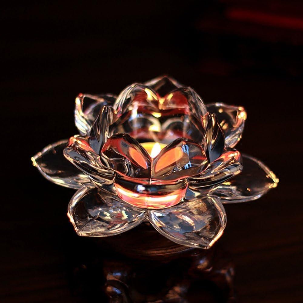 Glass Lotus Flower Tea Light Candle Holder Set k72d12-5v