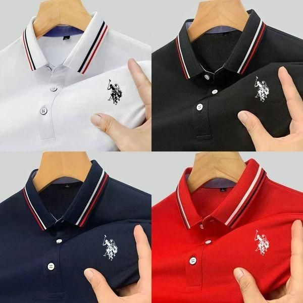 Men's Solid Half Sleeves Polo Neck T-Shirt (Pack of 4) k72d12-5v