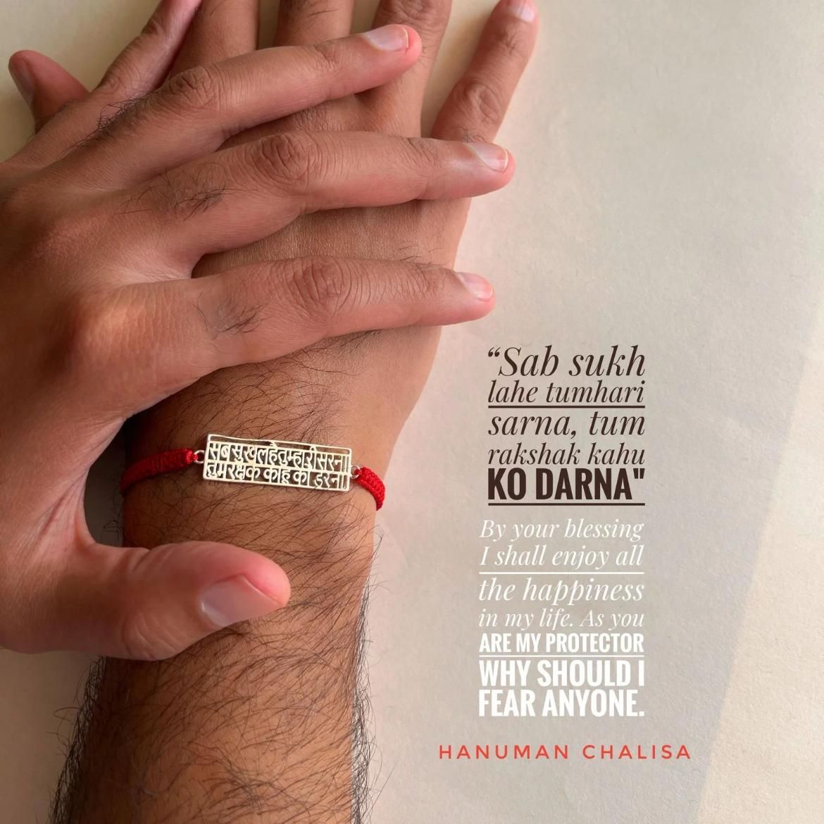 Hanuman Chalisa Protection Silver Plated Bracelet k72d12-5v