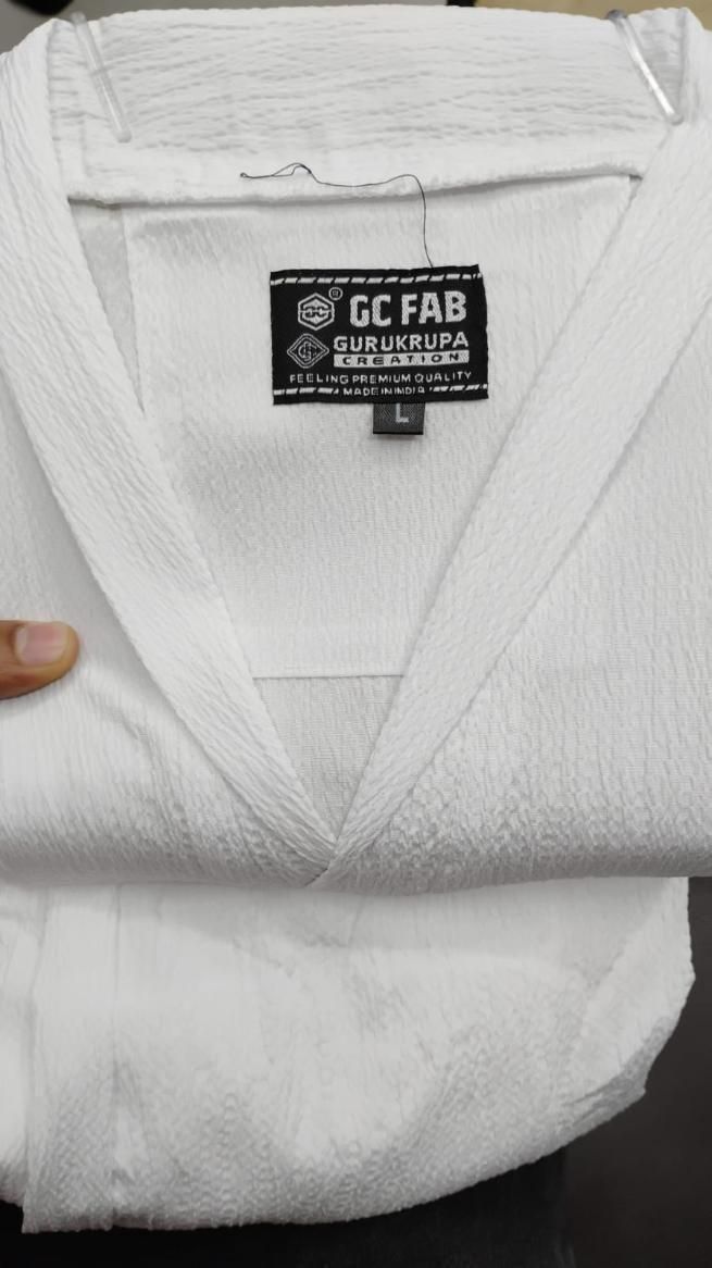 Men's Crinkled Co-Ord Set White k72d12-5v