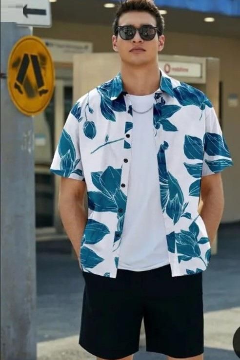 Men's Printed Half Sleeves Regular Collar Casual Shirt k72d12-5v