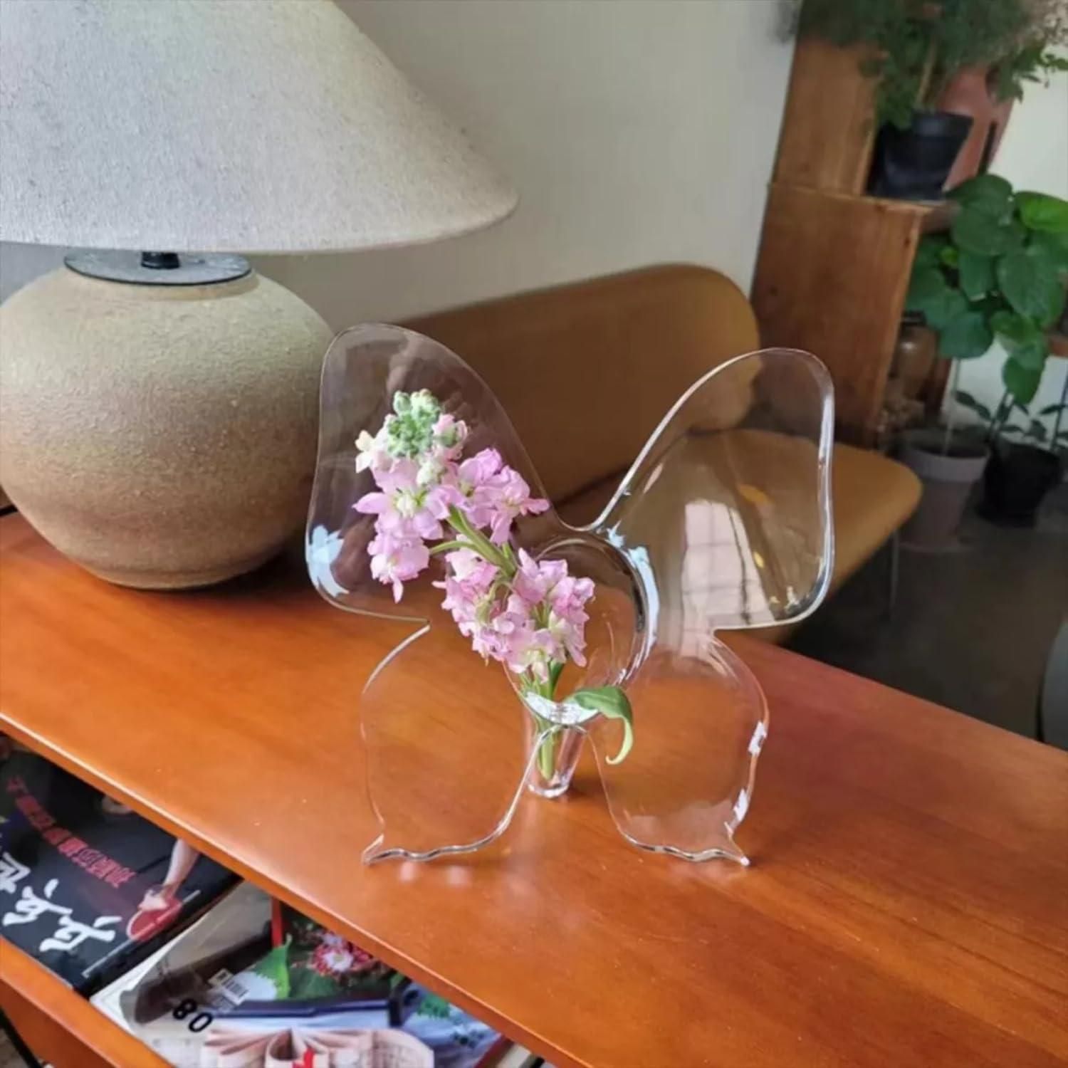 Clear Butterfly Frame Vase, Art Flower Holder k72d12-5v