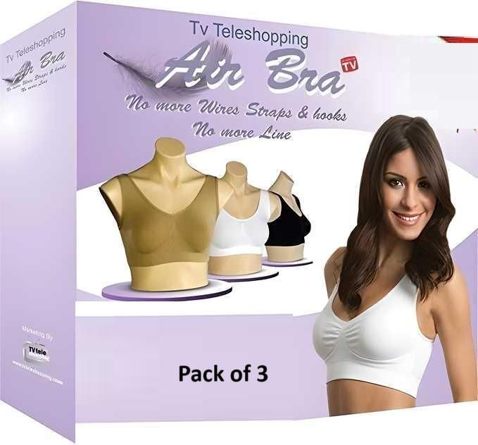 Women's Multicolor Air Bra Pack Of 3 Free Size k72d12-5v