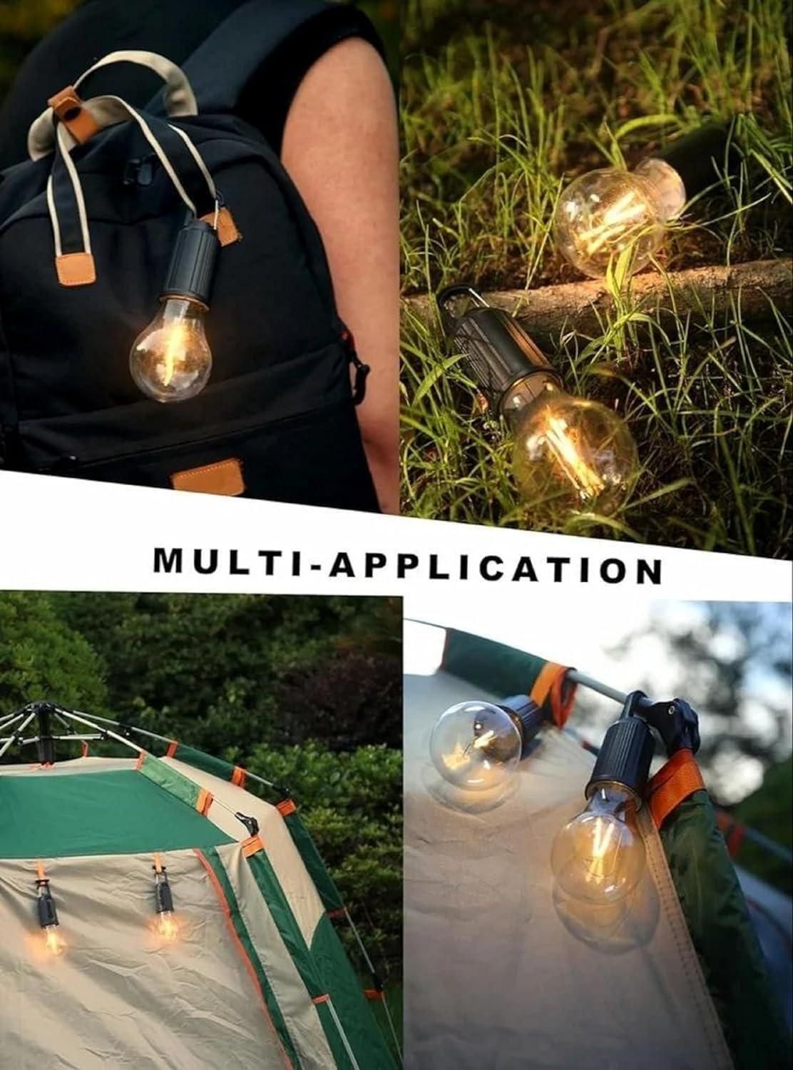 Decorative Hanging Bulb with 3 Modes Tent Lamp for Camping Pac of 2 k72d12-5v