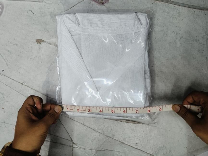 Men's Crinkled Co-Ord Set White k72d12-5v