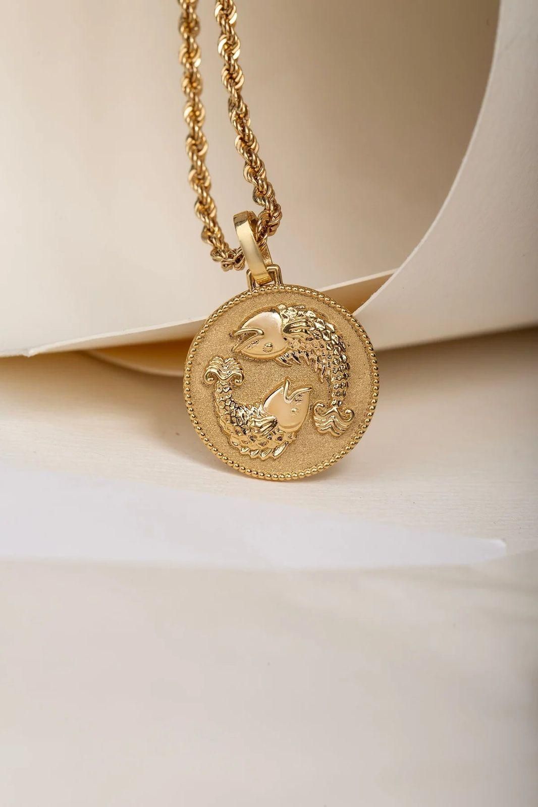 Gold Plated Zodiac Sign Necklace k72d12-5v