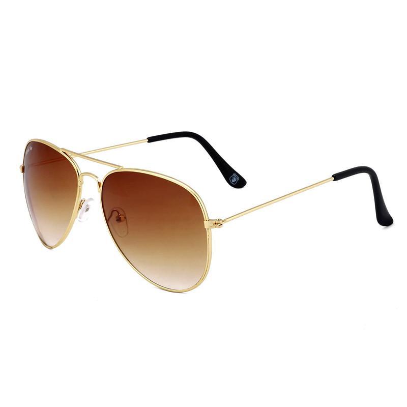 Unisex Brown Golden Aviator Sunglass k72d12-5v