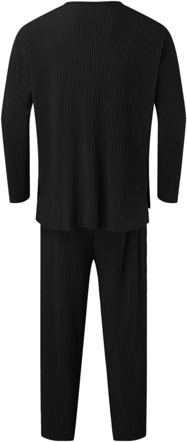 Men's Solid Round Neck Co-ord Set k72d12-5v