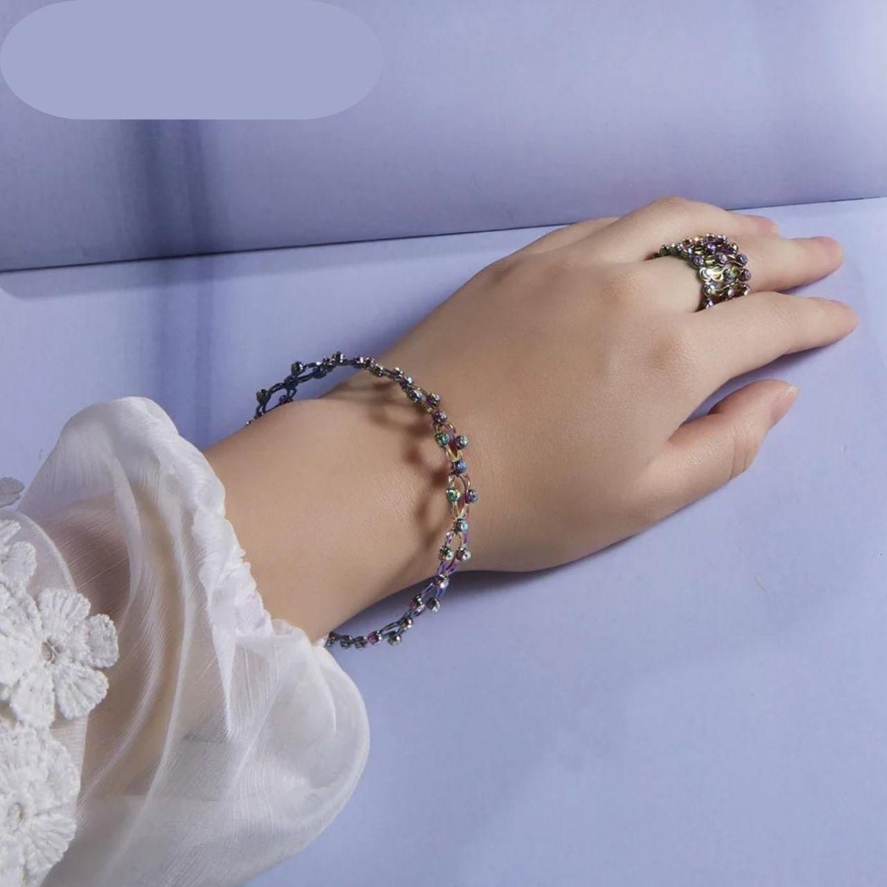 Stretchable 2 In 1 Ring Bracelet k72d12-5v