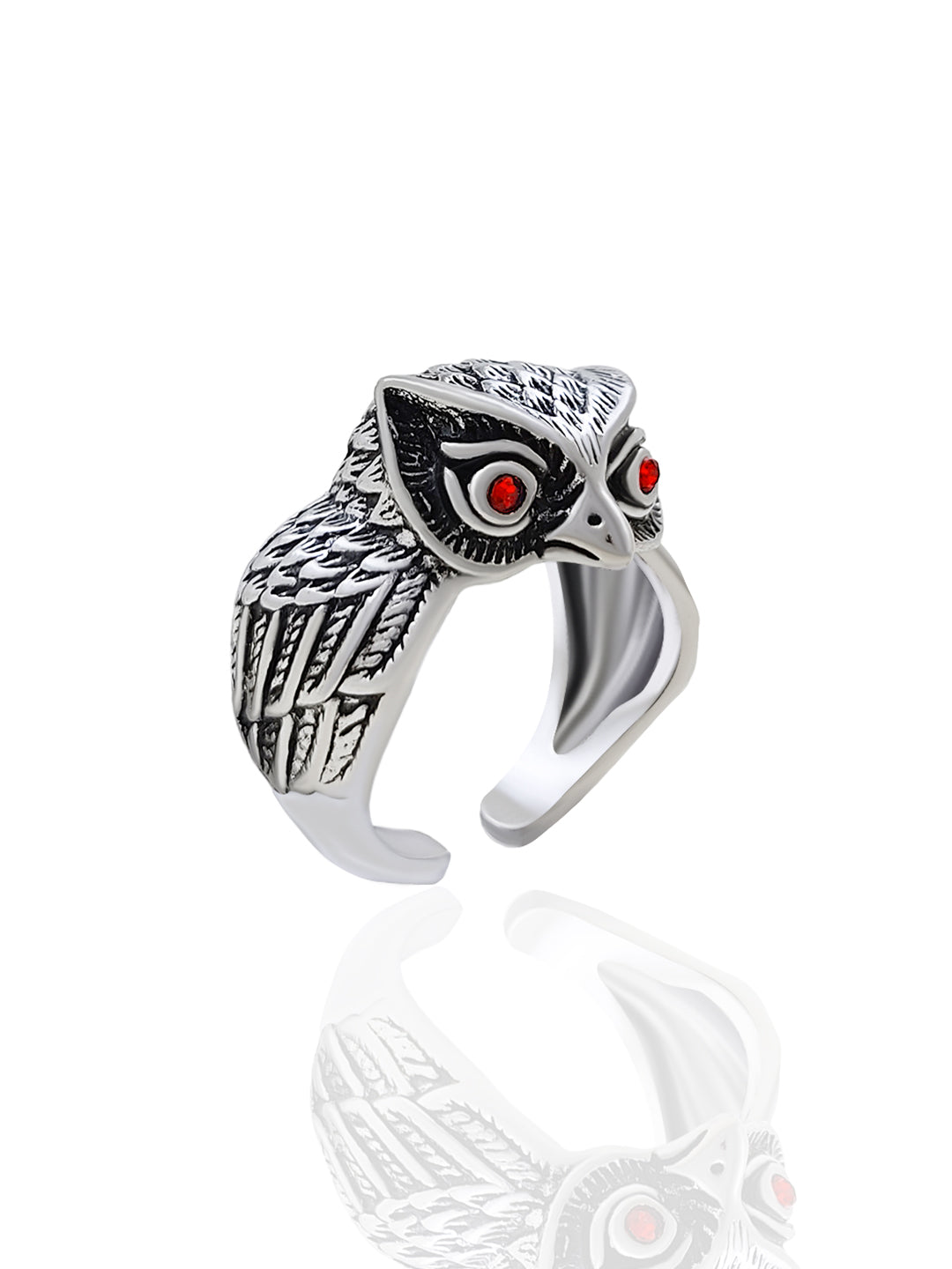 Saizen Silver Rings for Men Owl Face Ring k72d12-5v