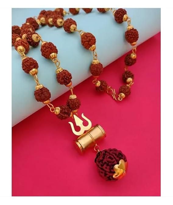 Shiv Trishul Penfant with Rudraksha Chain k72d12-5v