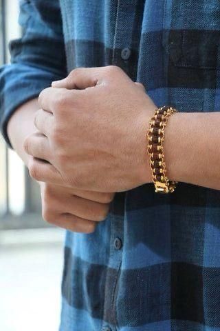 Genuine Paanch Mukhi Modern Rudraksha Bracelet With Gold Plating. k72d12-5v