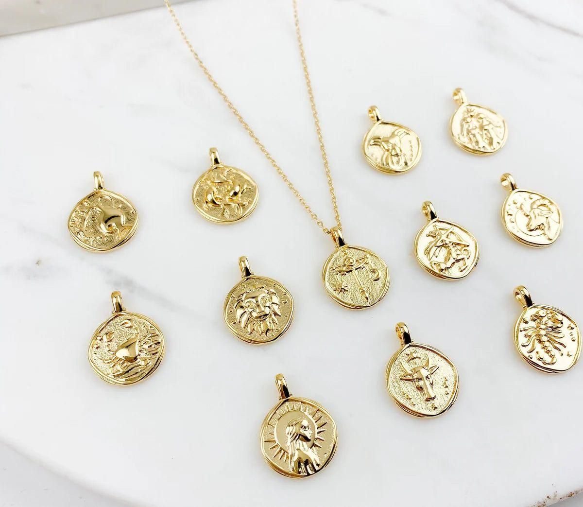 Gold Plated Zodiac Sign Necklace k72d12-5v
