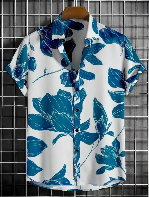 Men's Printed Half Sleeves Regular Collar Casual Shirt k72d12-5v