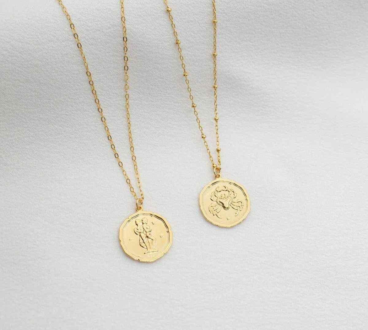 Gold Plated Zodiac Sign Necklace k72d12-5v