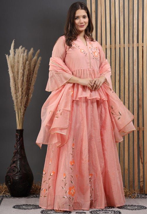 Peach Lehenga Choli Dream Cather