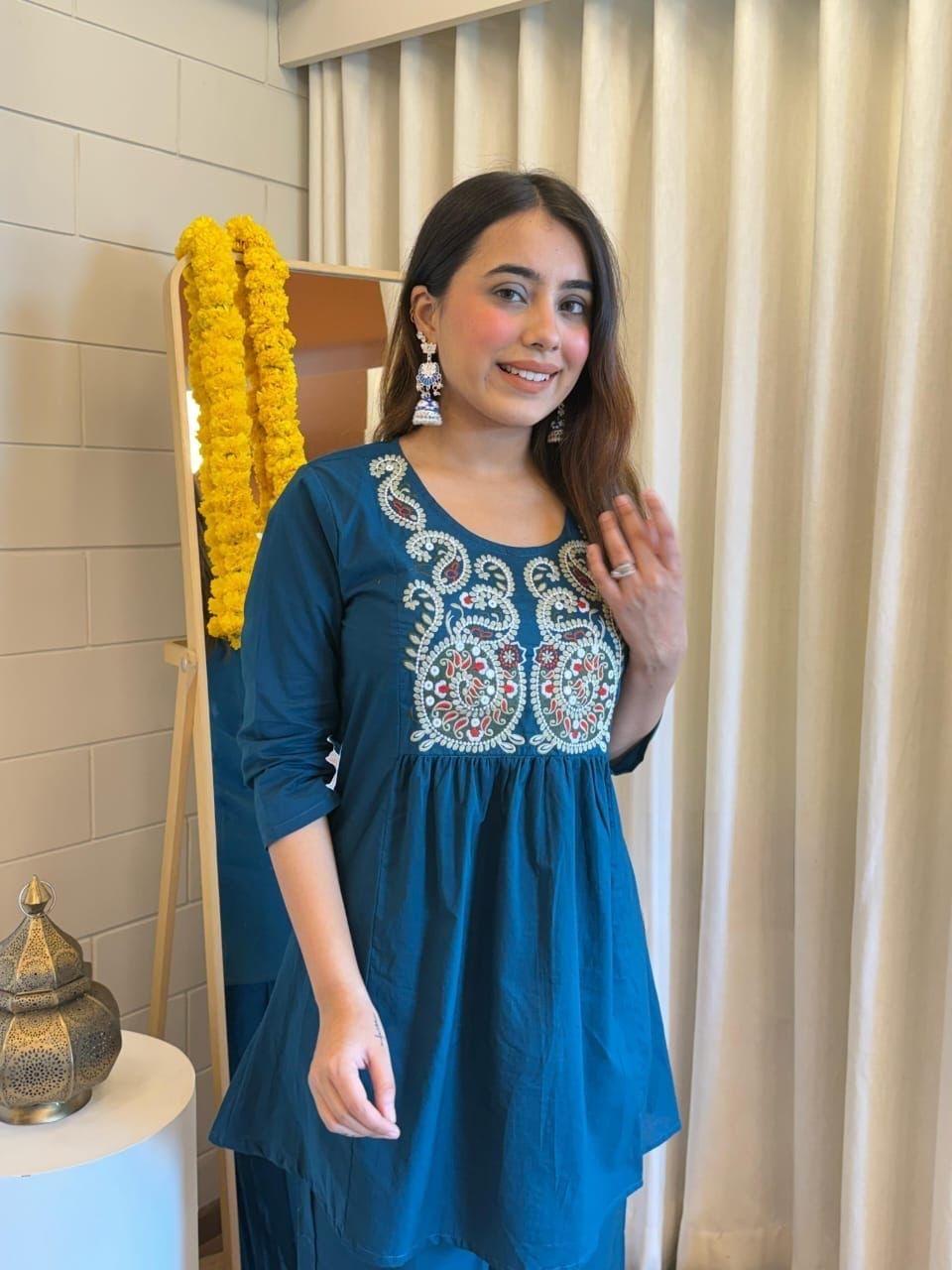 Embroidered Cord Set with Pants – Stylish & Comfortable Outfit for Women Dream Cather