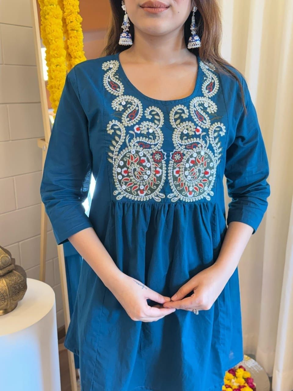 Embroidered Cord Set with Pants – Stylish & Comfortable Outfit for Women Dream Cather