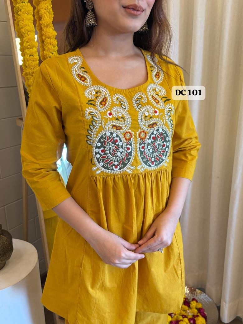 Embroidered Cord Set with Pants – Stylish & Comfortable Outfit for Women Dream Cather