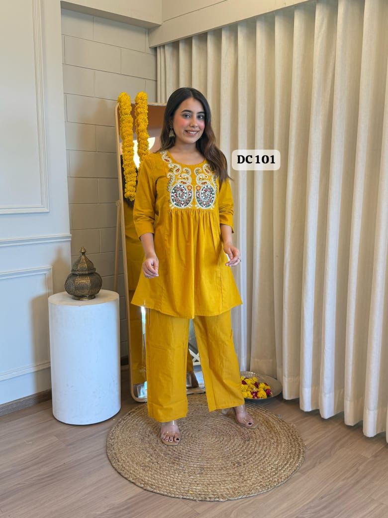 Embroidered Cord Set with Pants – Stylish & Comfortable Outfit for Women Dream Cather