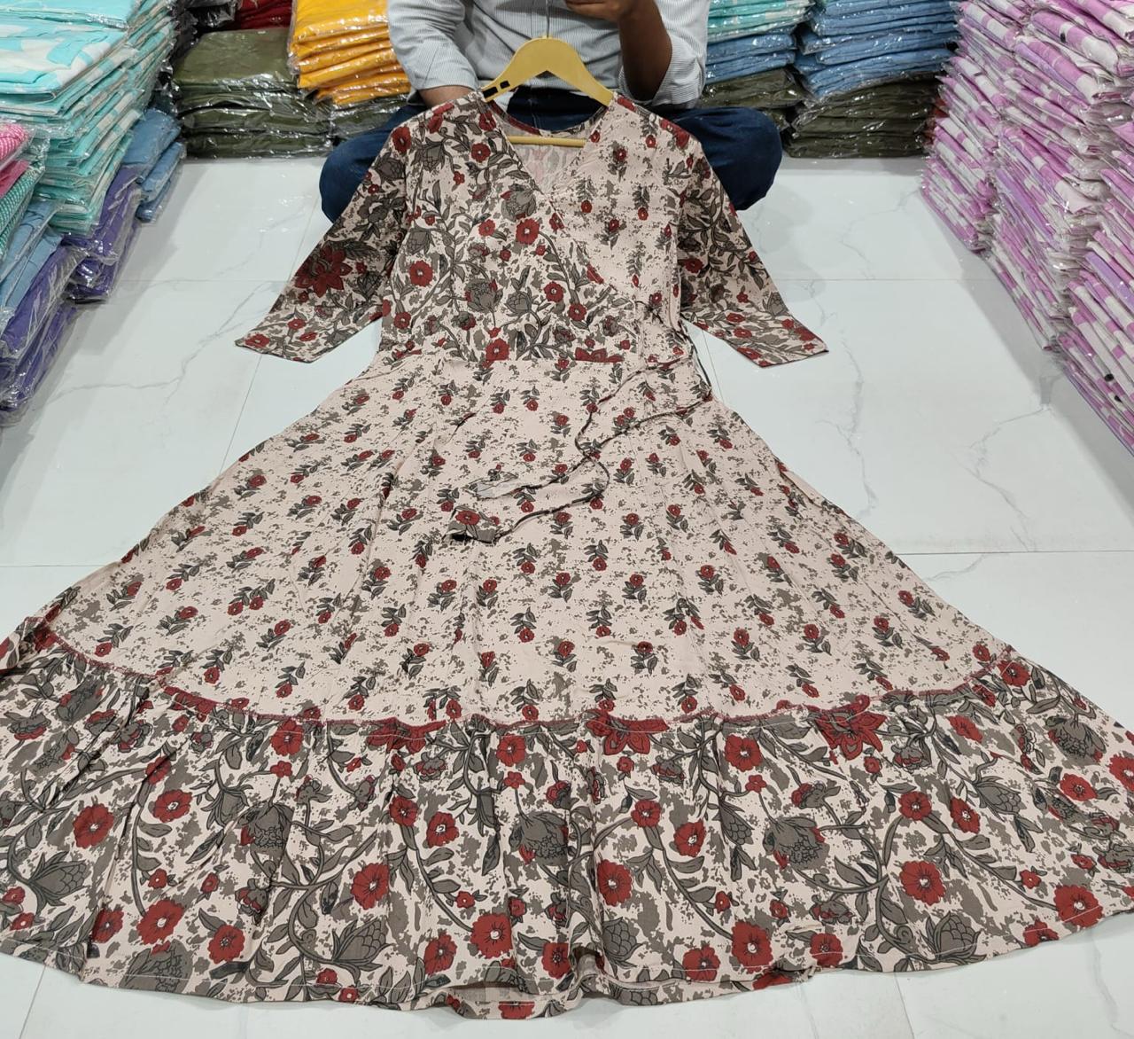 Rayon Cotton Gown-Style Dress – Perfect for Summer Vacations Dream Cather