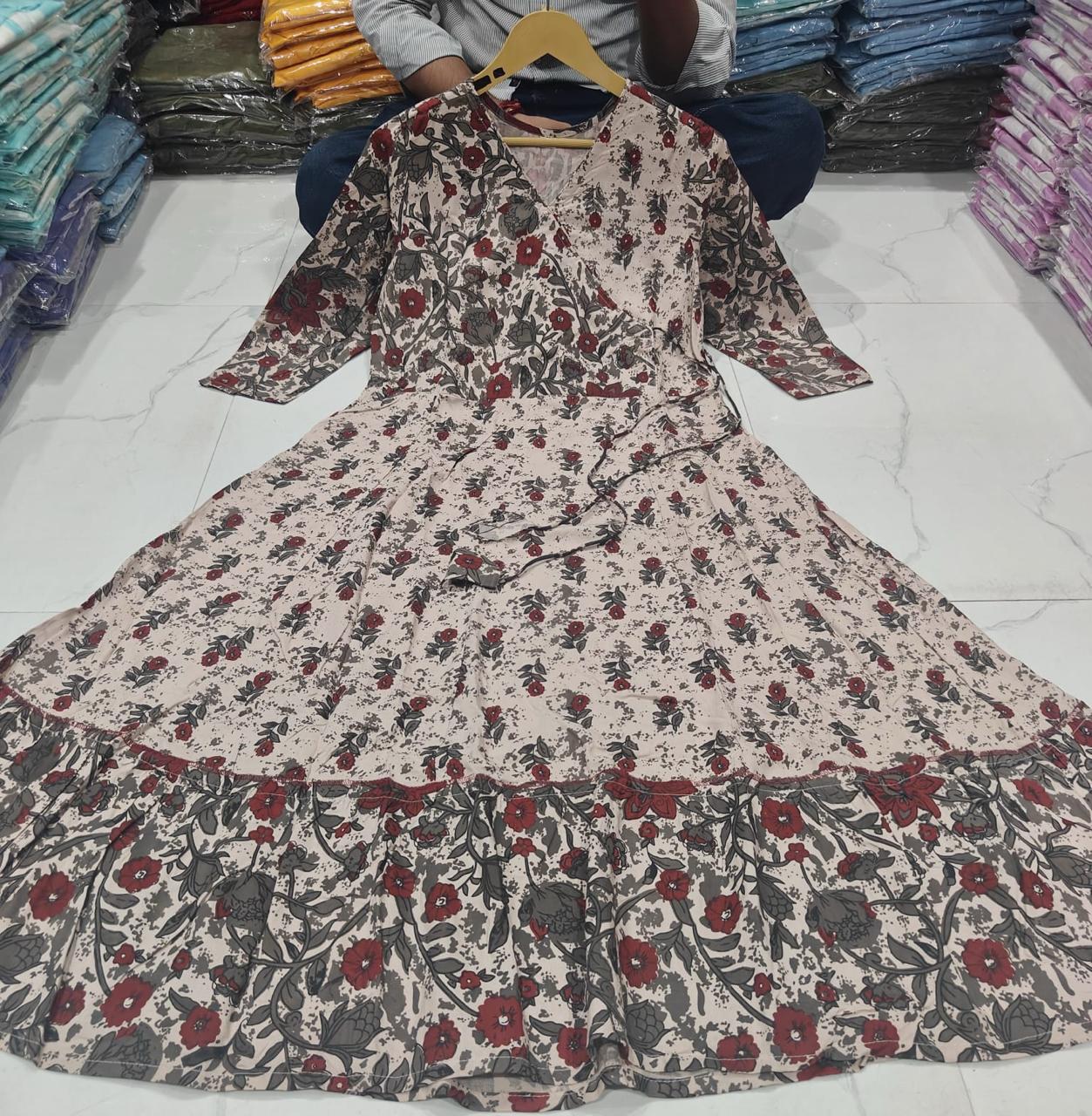 Rayon Cotton Gown-Style Dress – Perfect for Summer Vacations Dream Cather