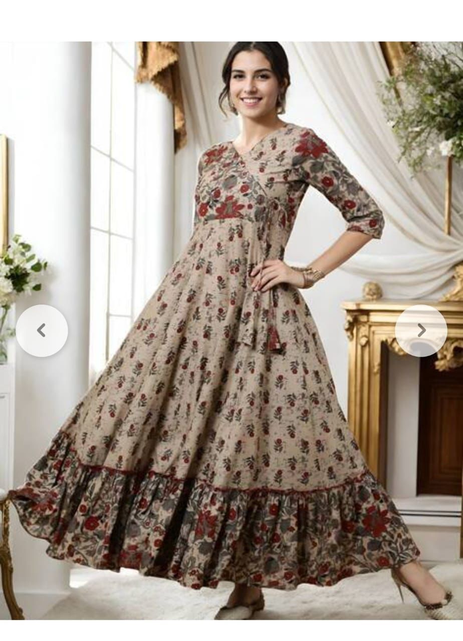 Rayon Cotton Gown-Style Dress – Perfect for Summer Vacations Dream Cather