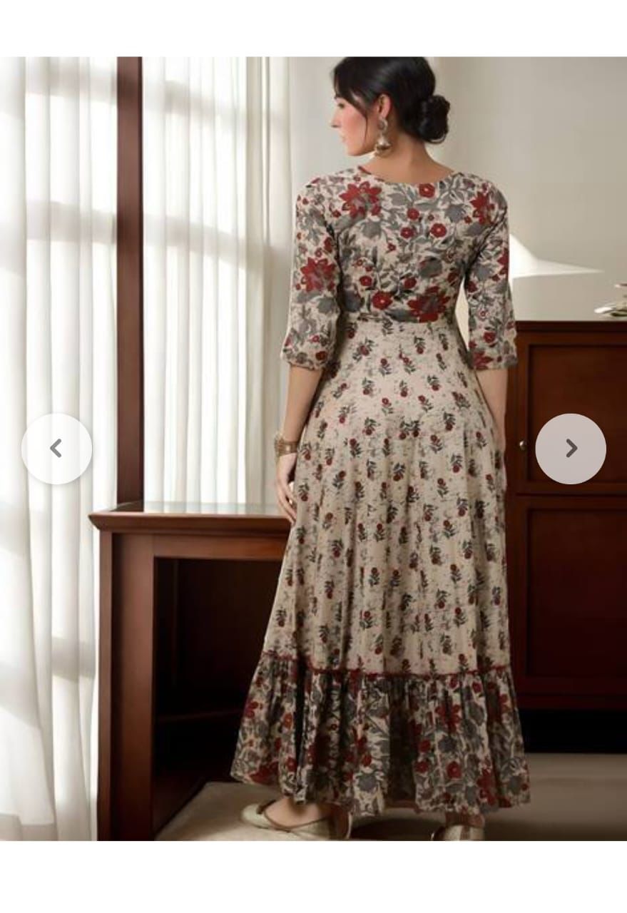 Rayon Cotton Gown-Style Dress – Perfect for Summer Vacations Dream Cather