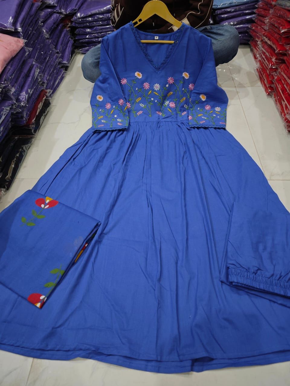 Strength Kurta Style Set with Embroidery & Malmal Dupatta Dream Cather