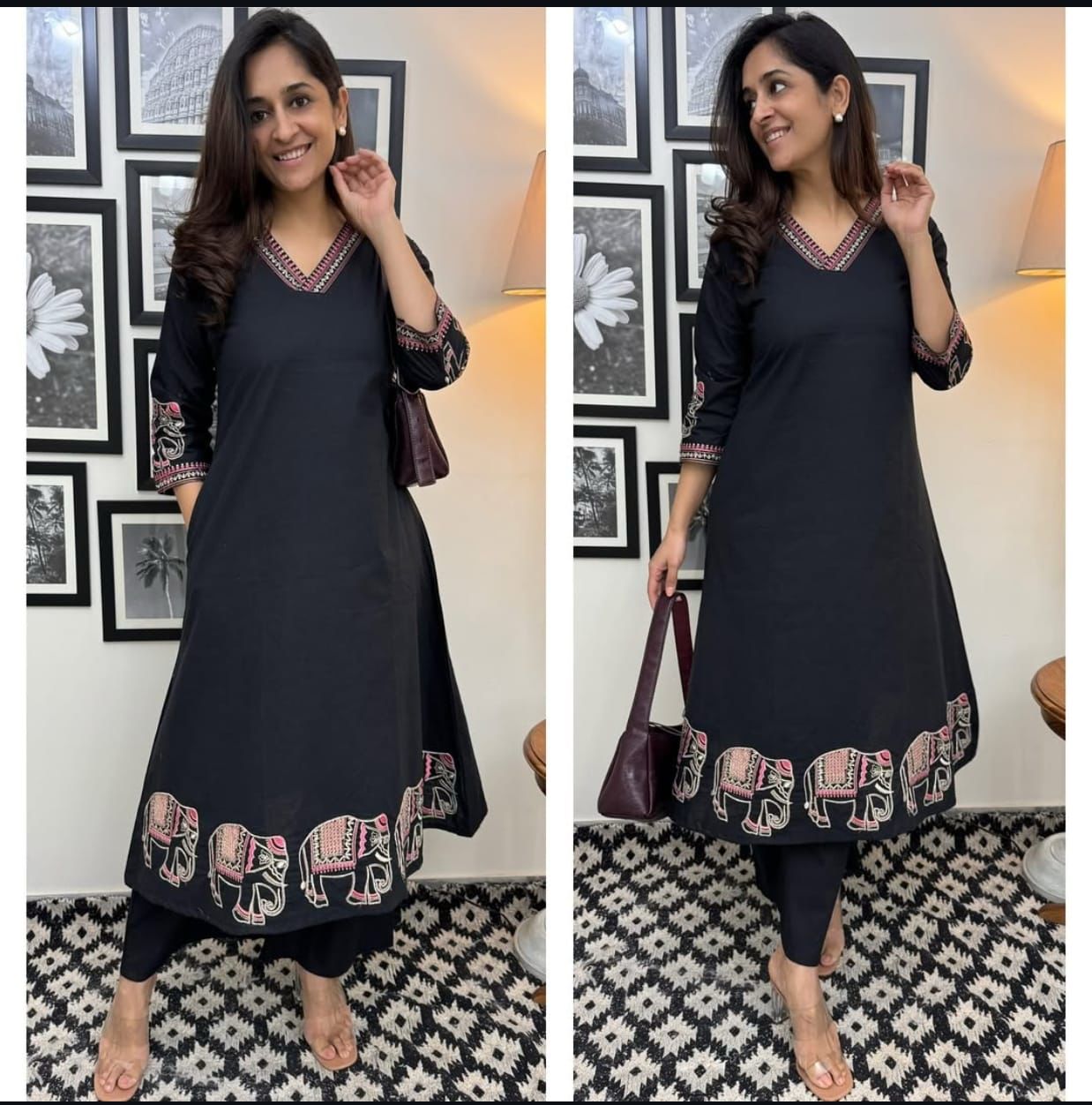 Sequin Embroidered Cord Set with Pant – Pure Cotton Kurti Set for Women Dream Cather