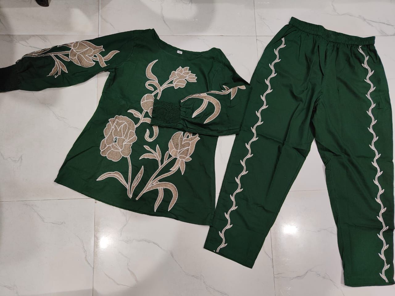 Embroidered Cord Set with Kurti & Pant – Pure Cotton Outfit for Women Dream Cather