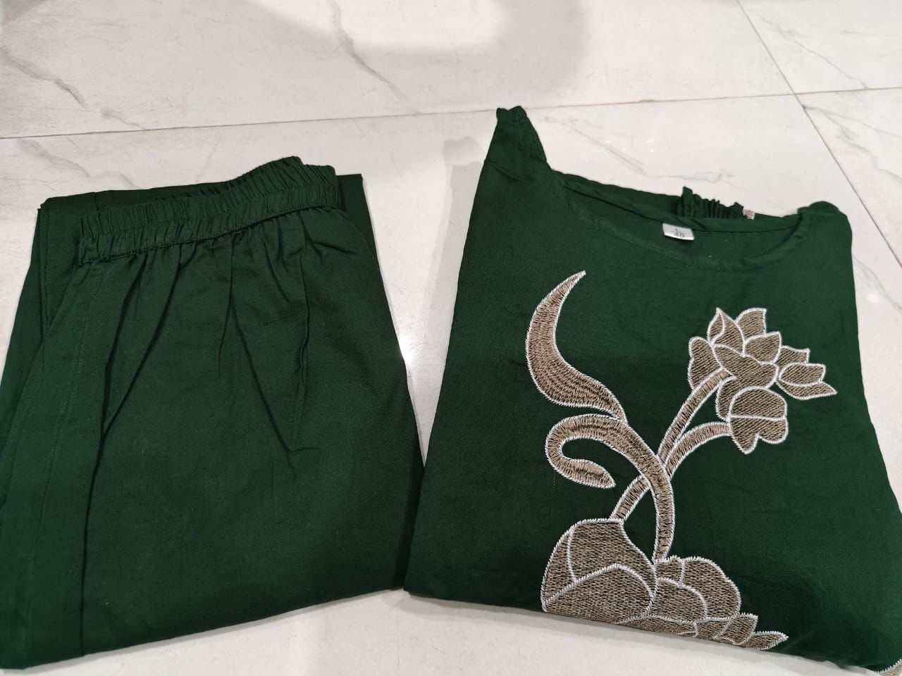 Embroidered Cord Set with Kurti & Pant – Pure Cotton Outfit for Women Dream Cather