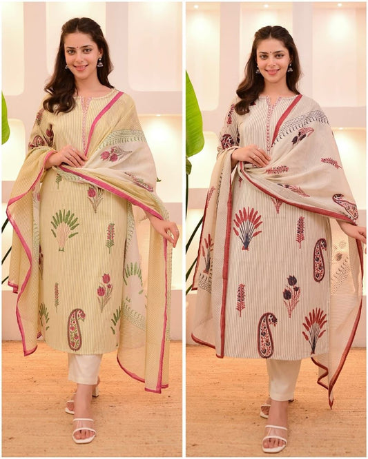 Pure Cotton Embroidered Suit Set Dream Cather