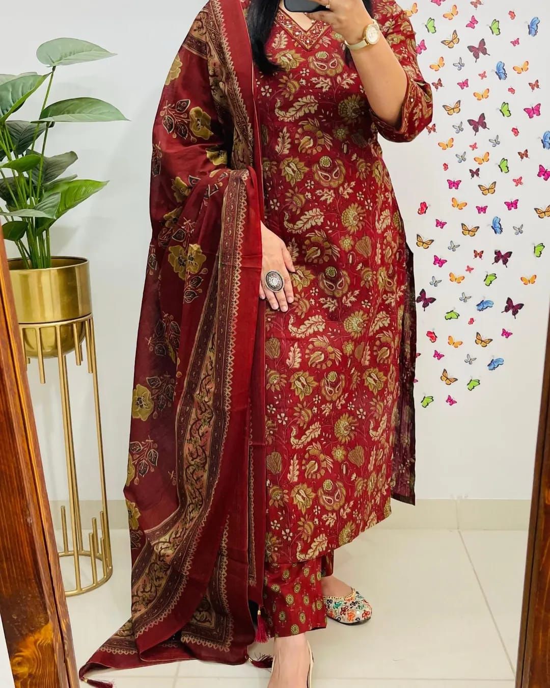 Elegant Cotton Straight Suit Set Dream Cather