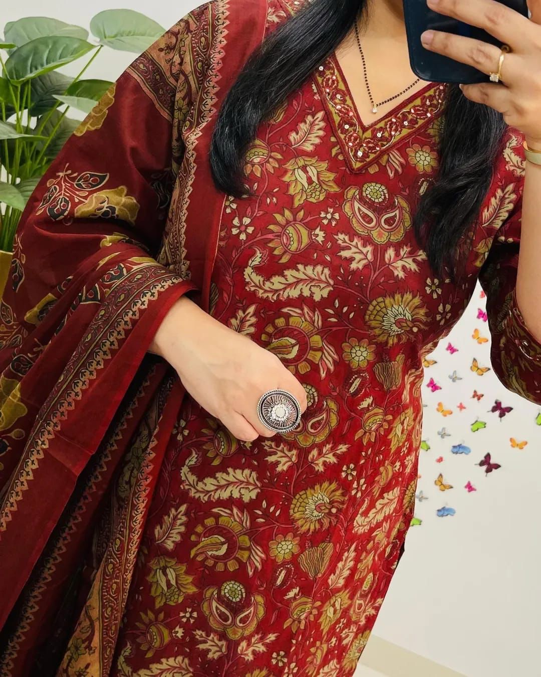 Elegant Cotton Straight Suit Set Dream Cather