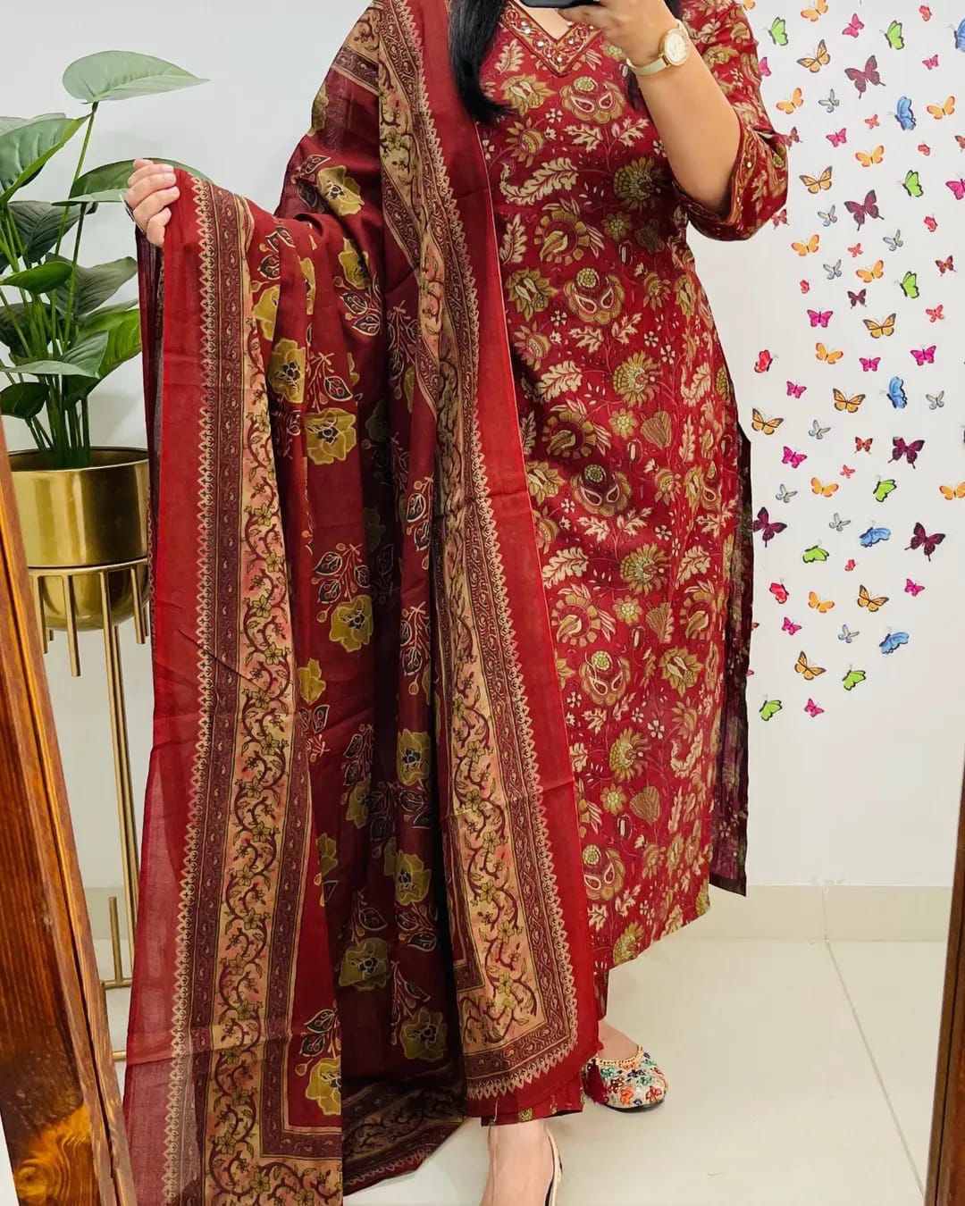 Elegant Cotton Straight Suit Set Dream Cather