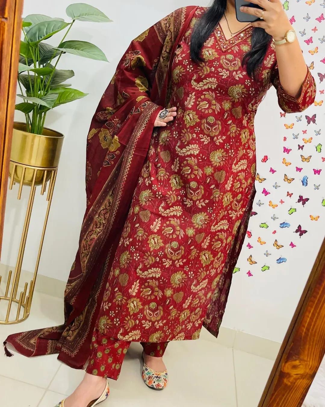 Elegant Cotton Straight Suit Set Dream Cather