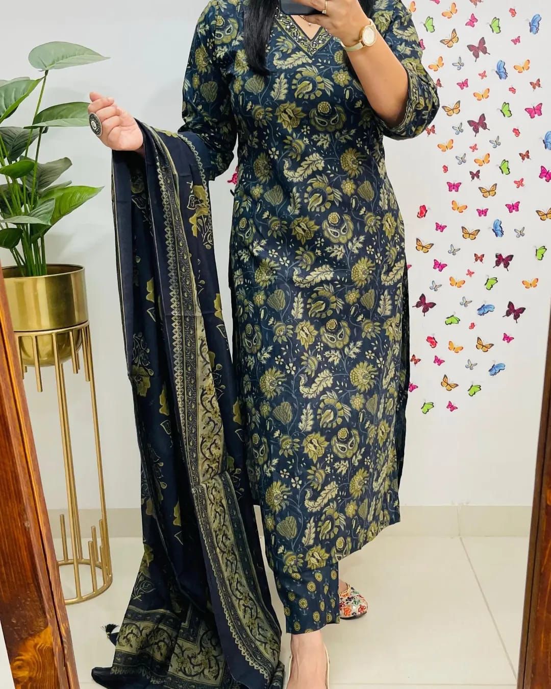 Elegant Cotton Straight Suit Set Dream Cather